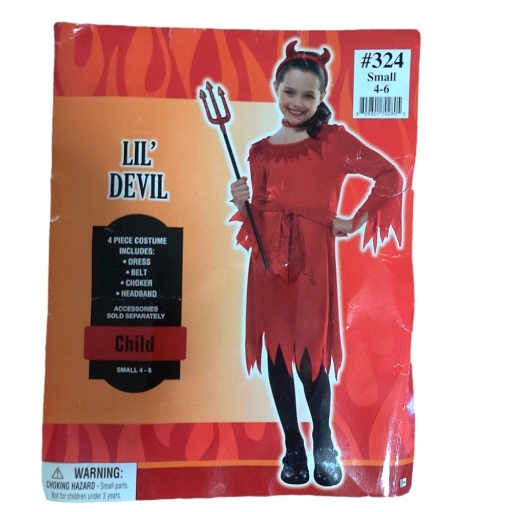 Lil DEVIL Red Child's Costume with Accessories Halloween Fancy Dress